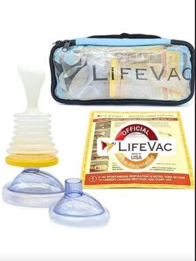 LifeVac Blue Travel Kit 2 Pack - Portable Suction Device NEW